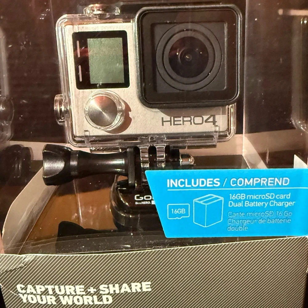 GoPro HERO 4 Silver Action Camera with Black Mount Never Opened